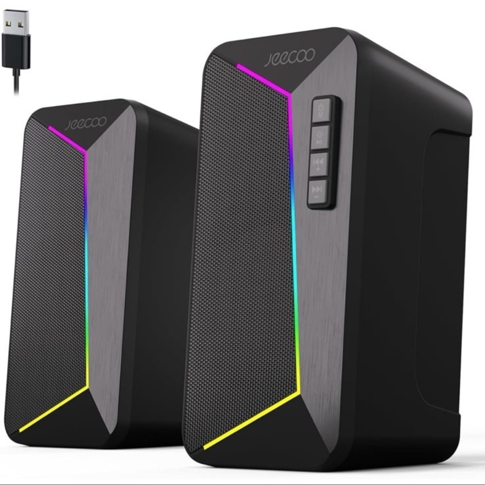 Black Portable Speakers with RGB Lighting